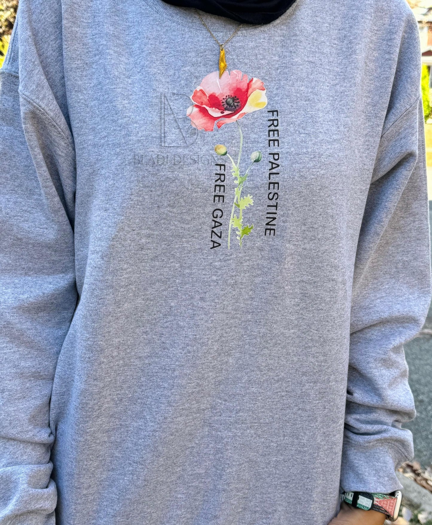 Poppy flower Crewneck Sweatshirt