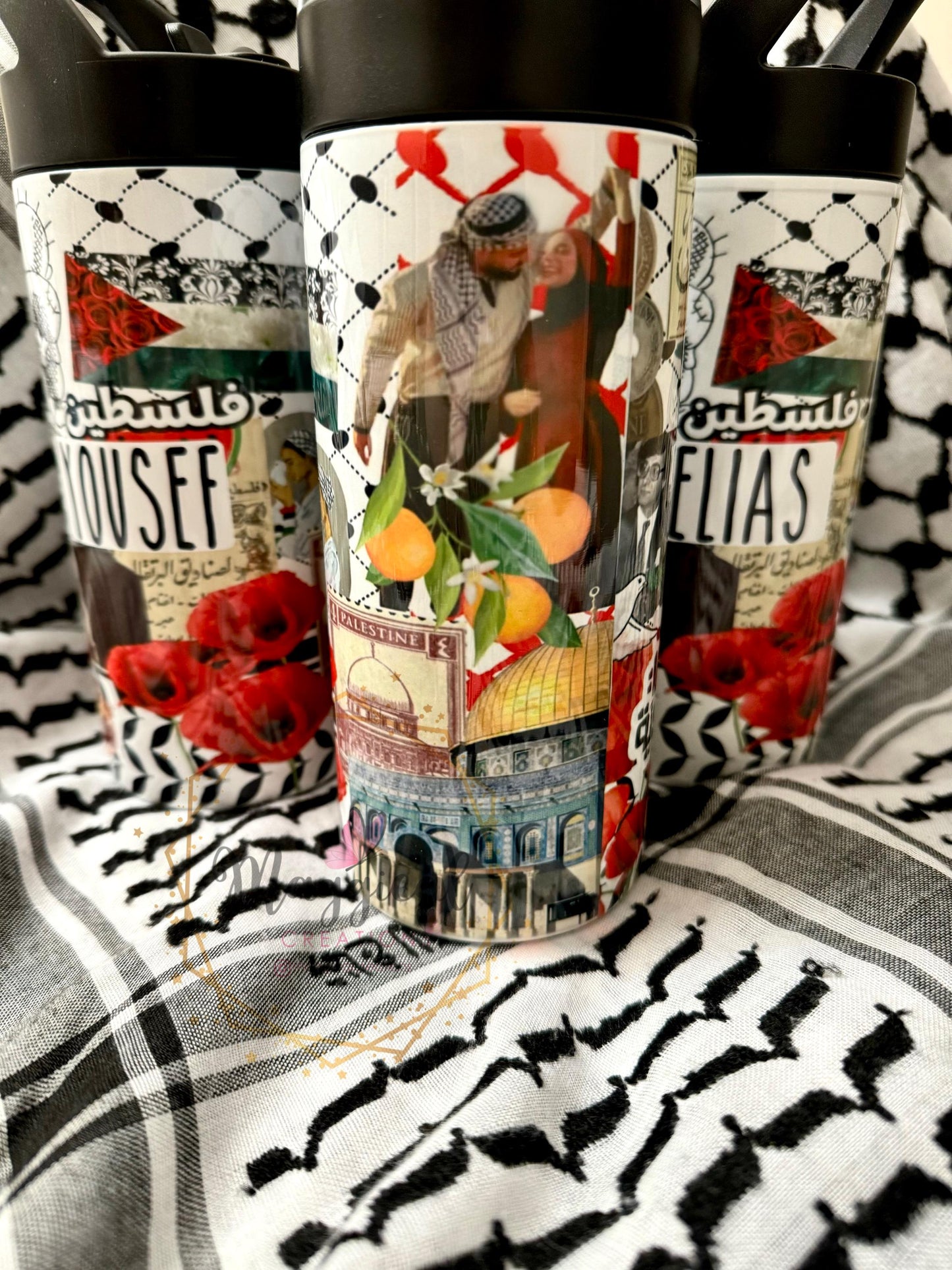 Palestine ScrapBook 16oz water bottle