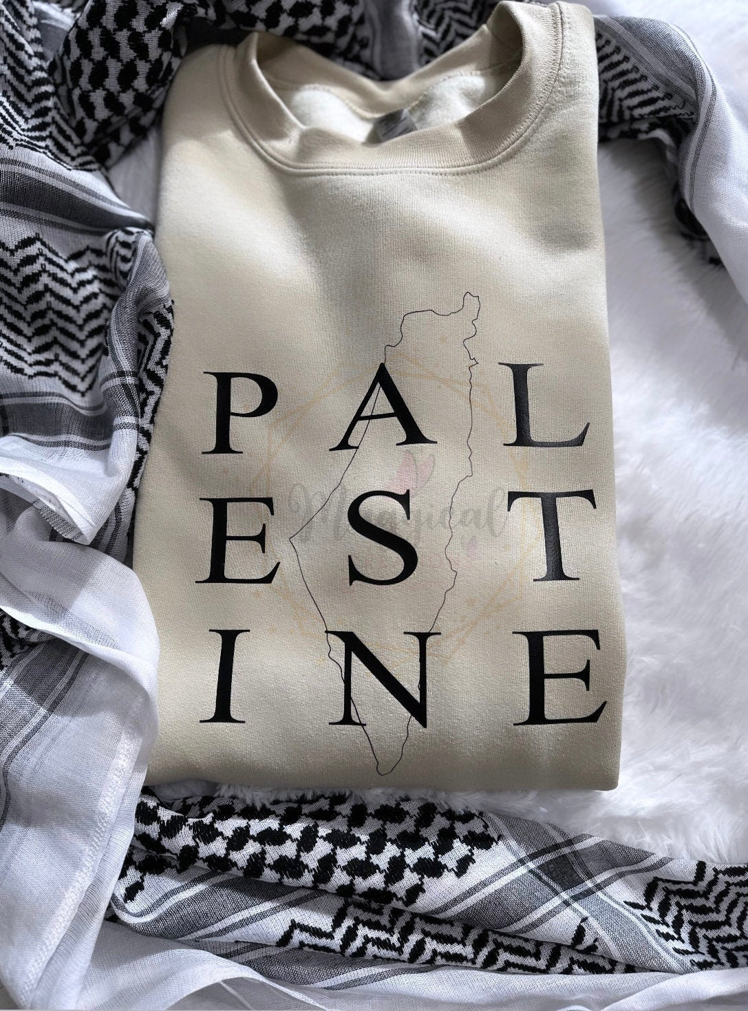 Palestine map outline Crewneck Hoodie