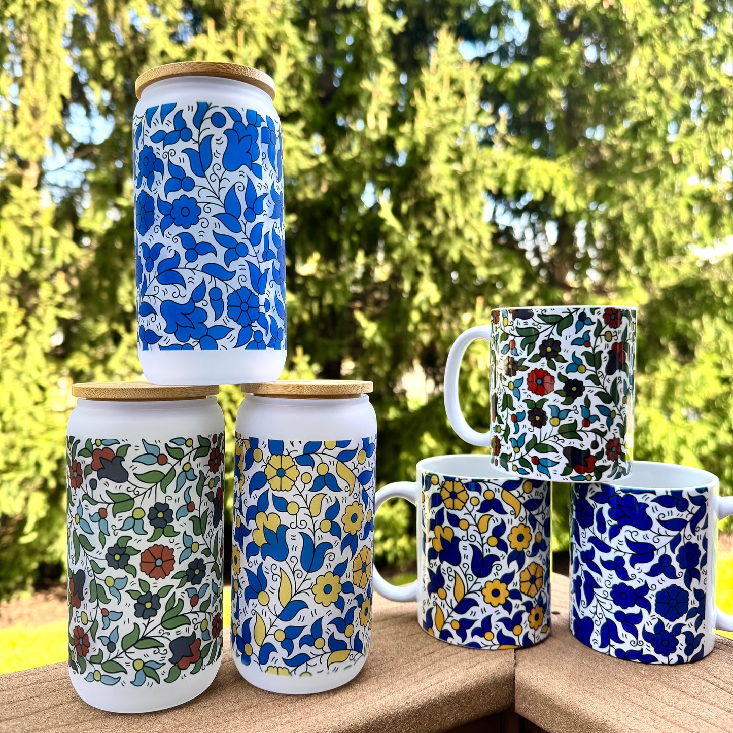 Khalili Hebron tile pattern Iced Libby cups