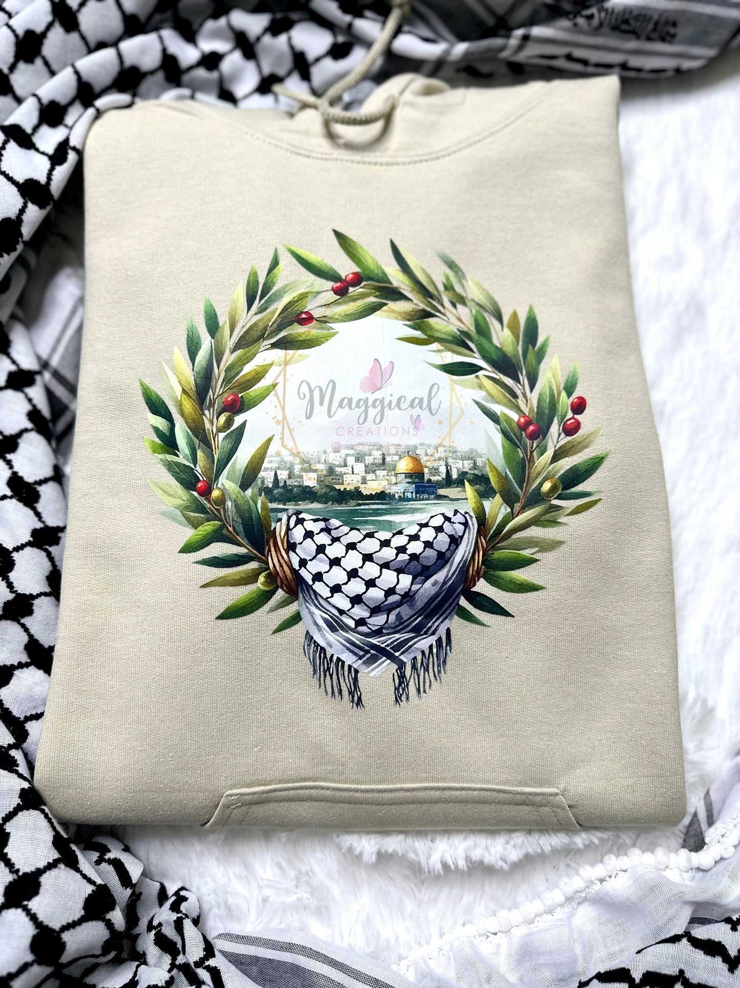Al-Quds Olive Wreath Crewneck Sweatshirt