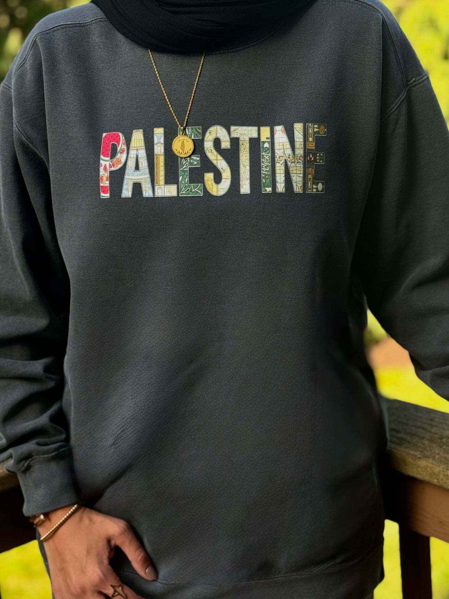 Palestine word art sweatshirt