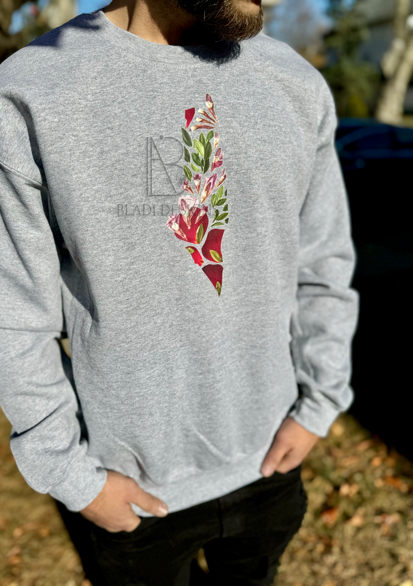 Pressed Flower Palestine Map Hoodie