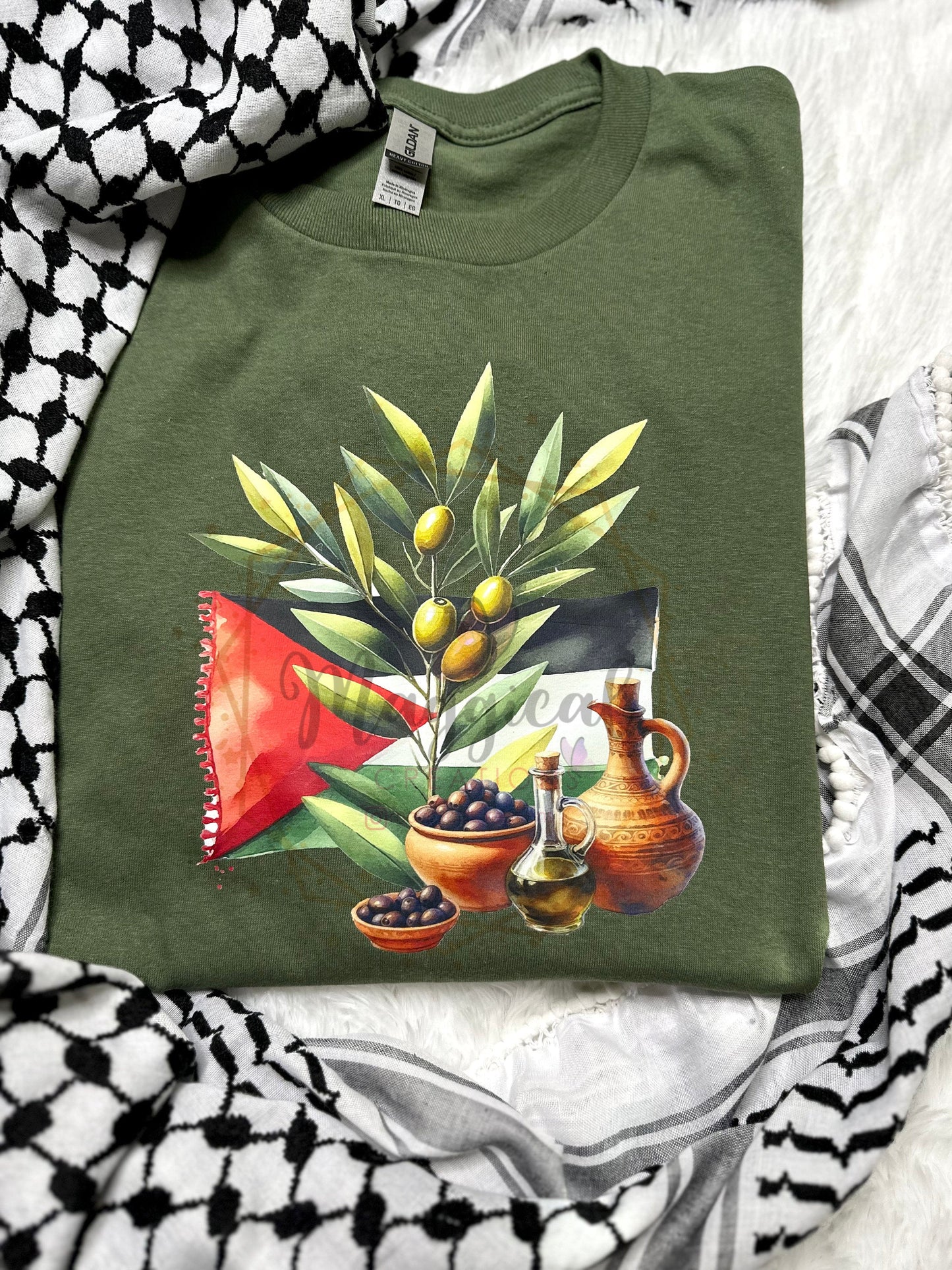 Zaytoon/zeit Palestine Flag Crewneck Sweatshirt