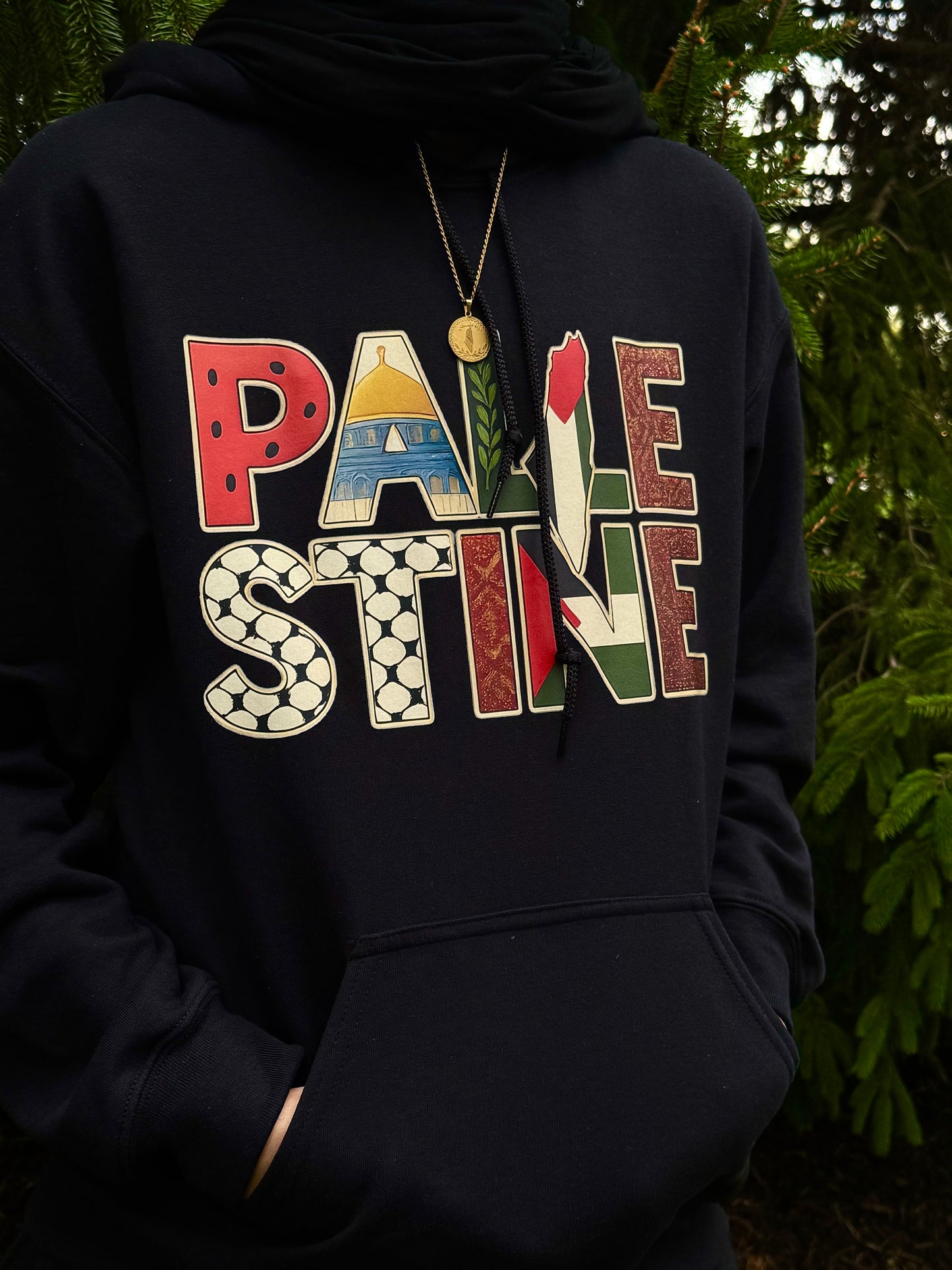 Palestine word art Hoodie