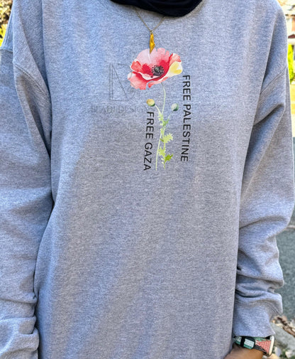 Poppy flower Crewneck Sweatshirt