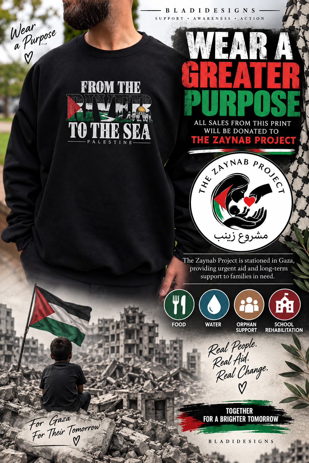 From The River To The Sea T-shirt (donation)