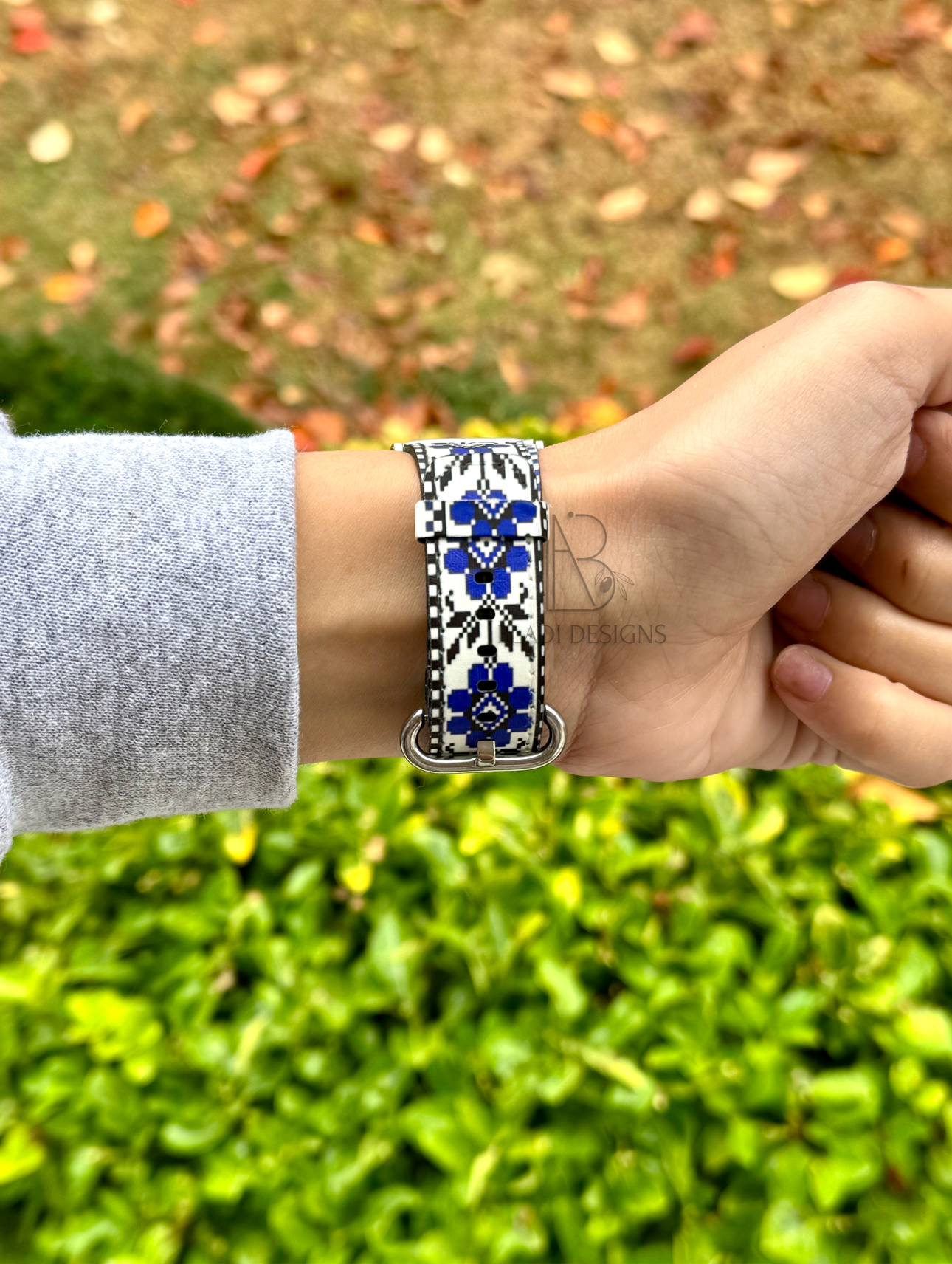 Blue Tatreez Palestine Watch Band