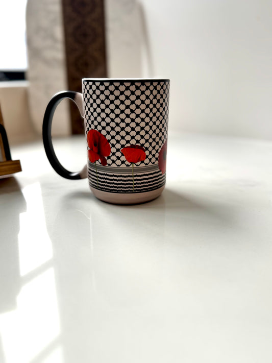 Color changing Red Poppy/Kuffiyah Mug