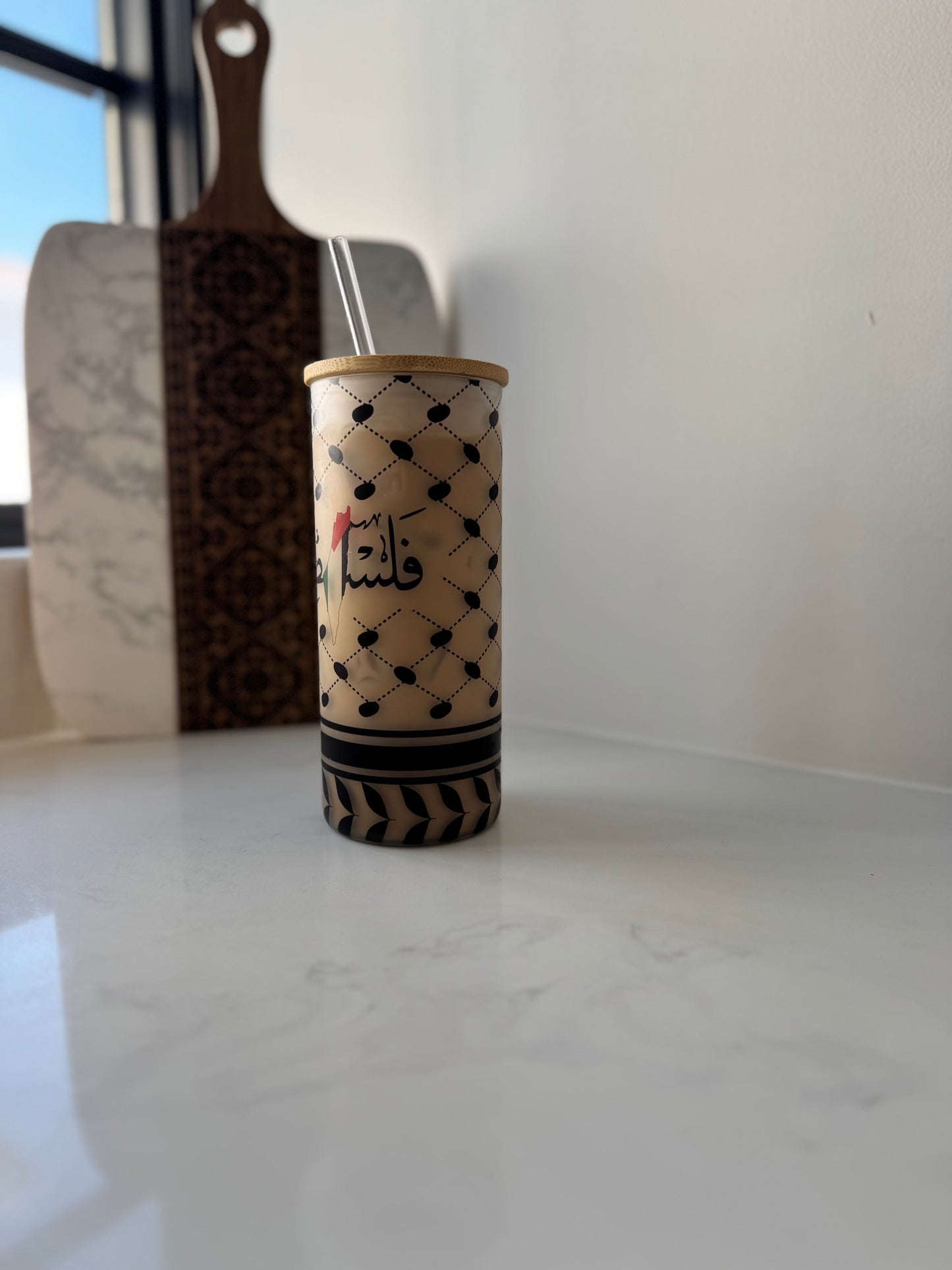 Palestine Kuffiya Wrap Iced Coffee Cup