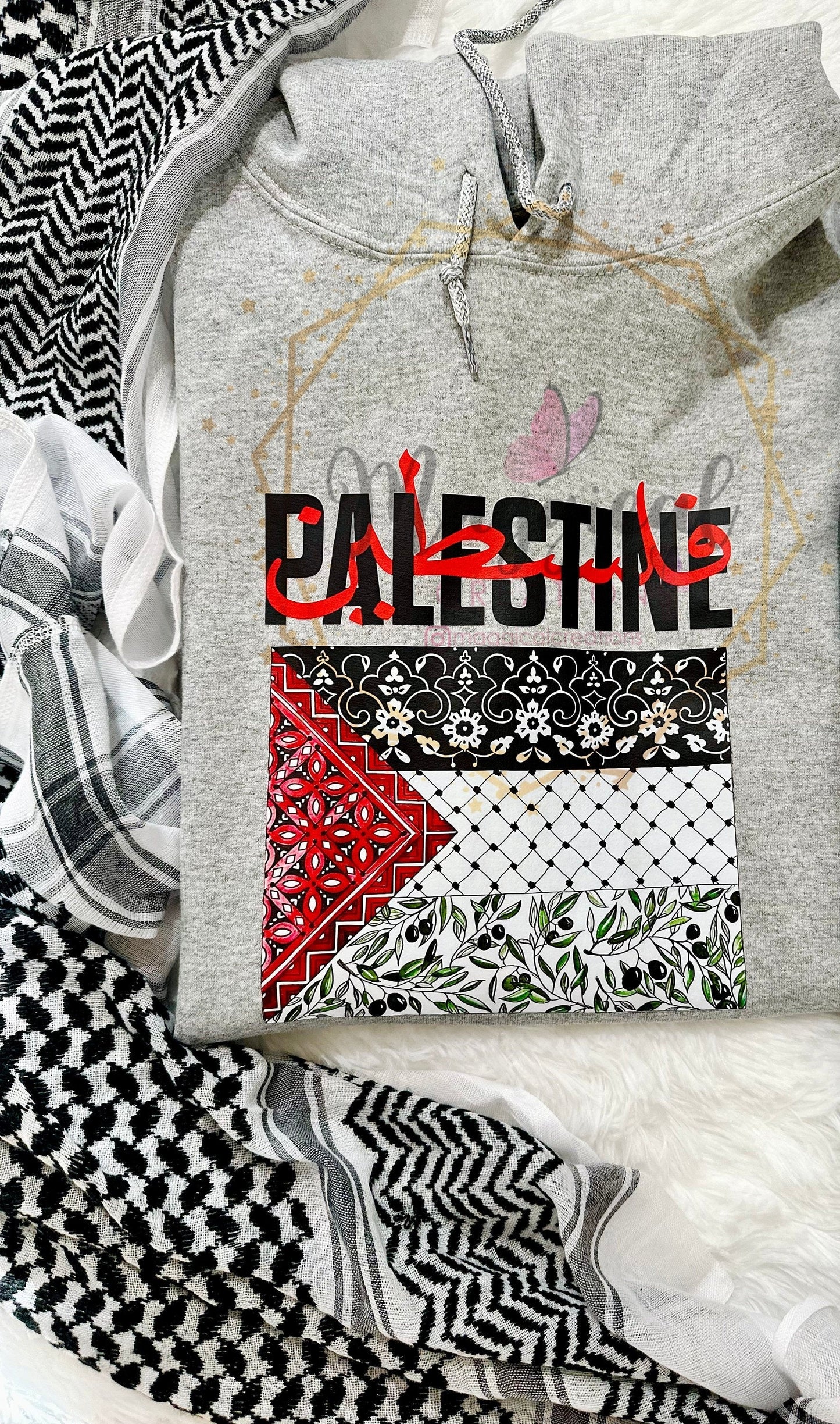 Palestine Art Flag Crewneck Sweatshirt