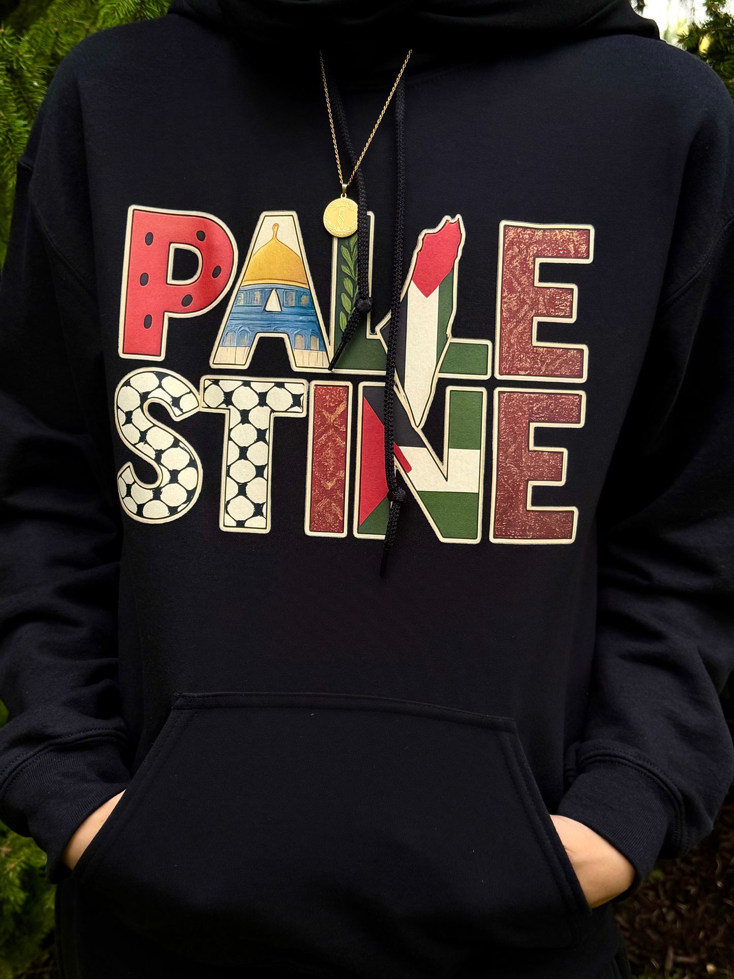 Palestine word art Hoodie
