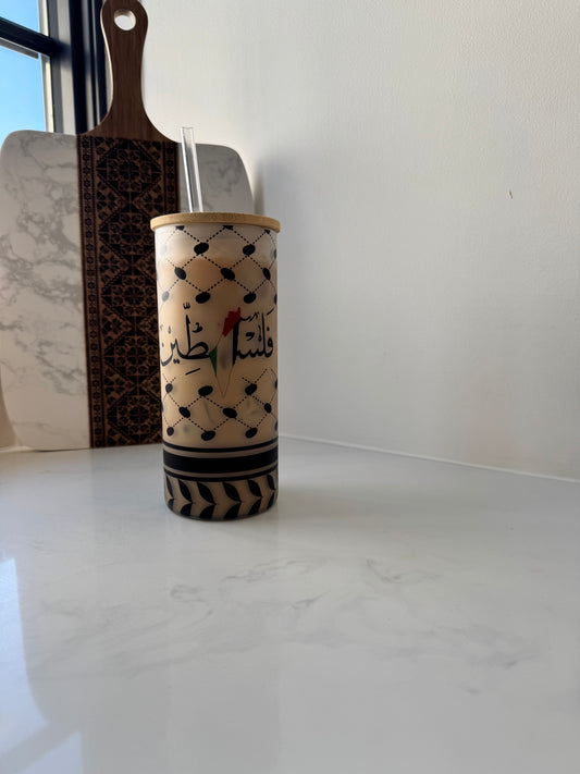 Palestine Kuffiya Wrap Iced Coffee Cup