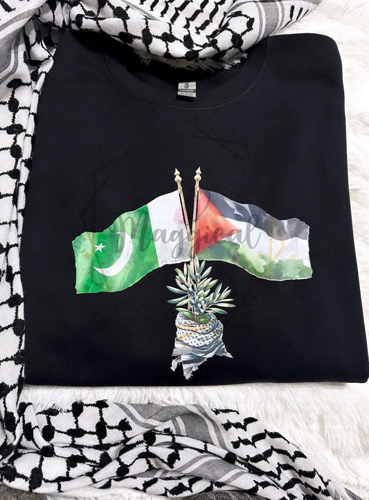 Pakistan Solidarity with Palestine Crewneck Sweatshirt