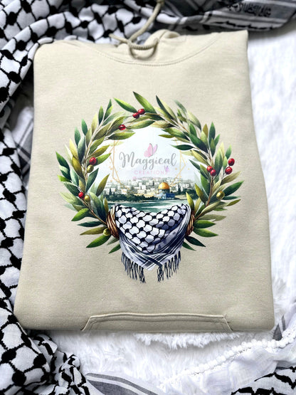 Al-Quds Olive Wreath Crewneck Sweatshirt