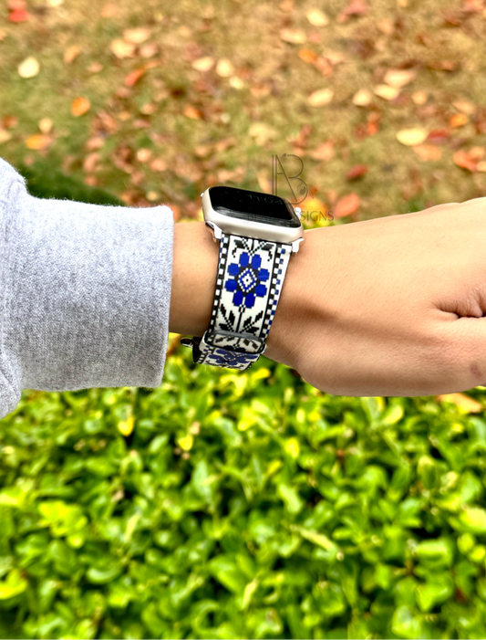 Blue Tatreez Palestine Watch Band