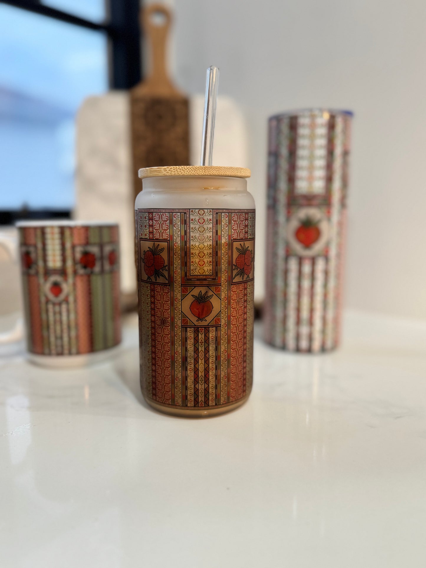 Sitti's Romana (pomegranate ) thob Tatreez Tumbler