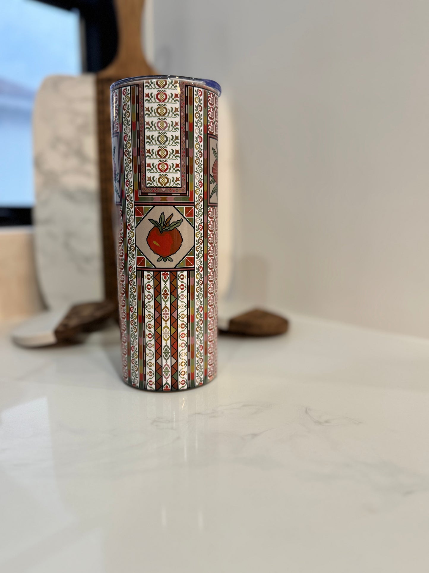 Sitti's Romana (pomegranate ) thob Tatreez Tumbler