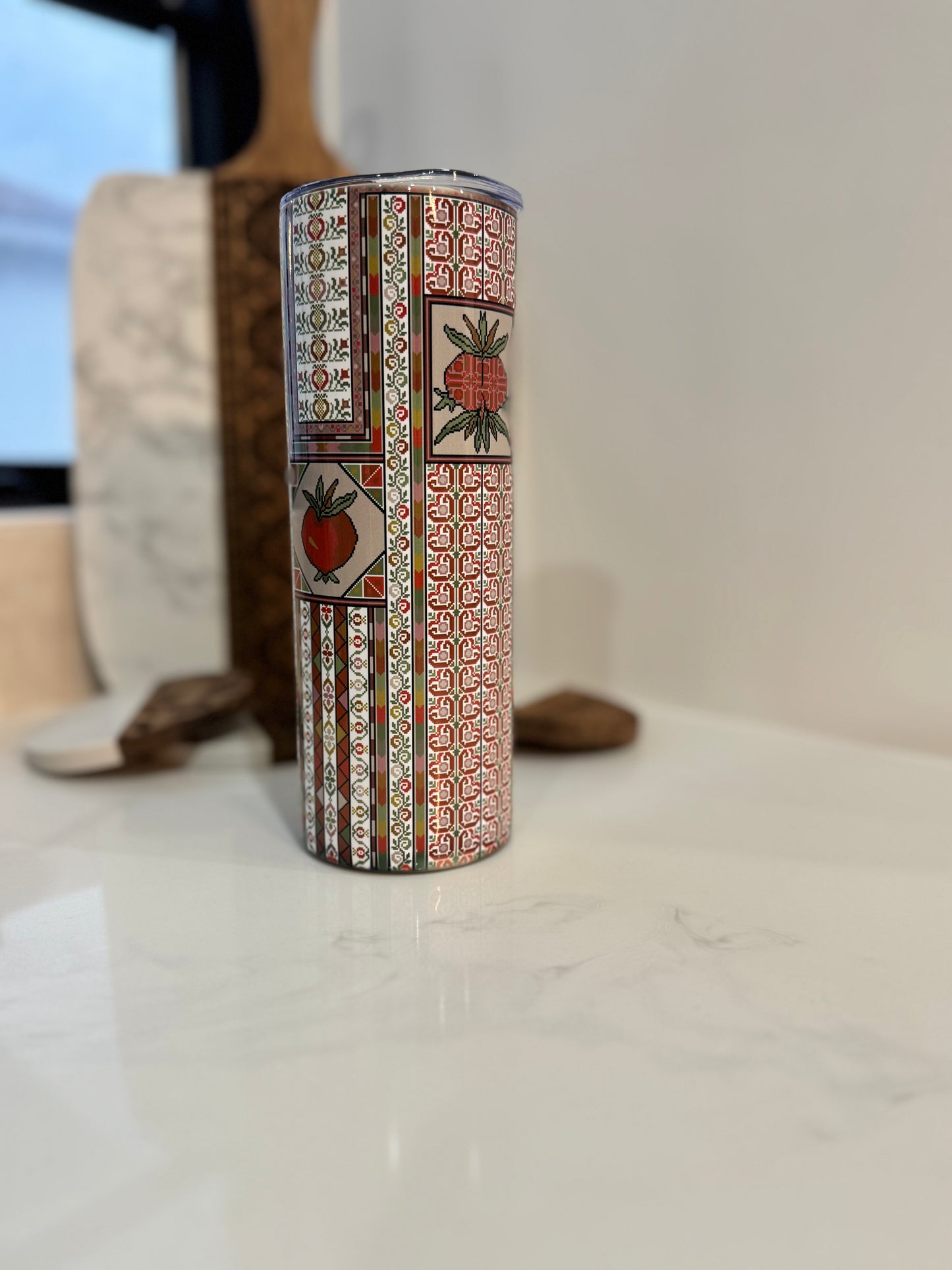 Sitti's Romana (pomegranate ) thob Tatreez Tumbler