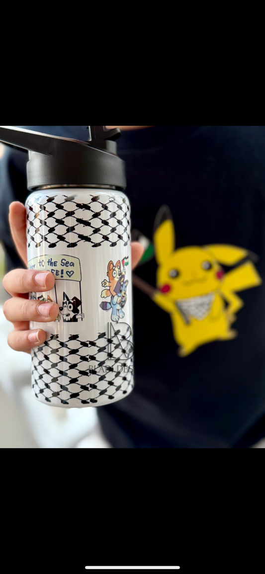 Bluey Free Palestine Kids Tumbler