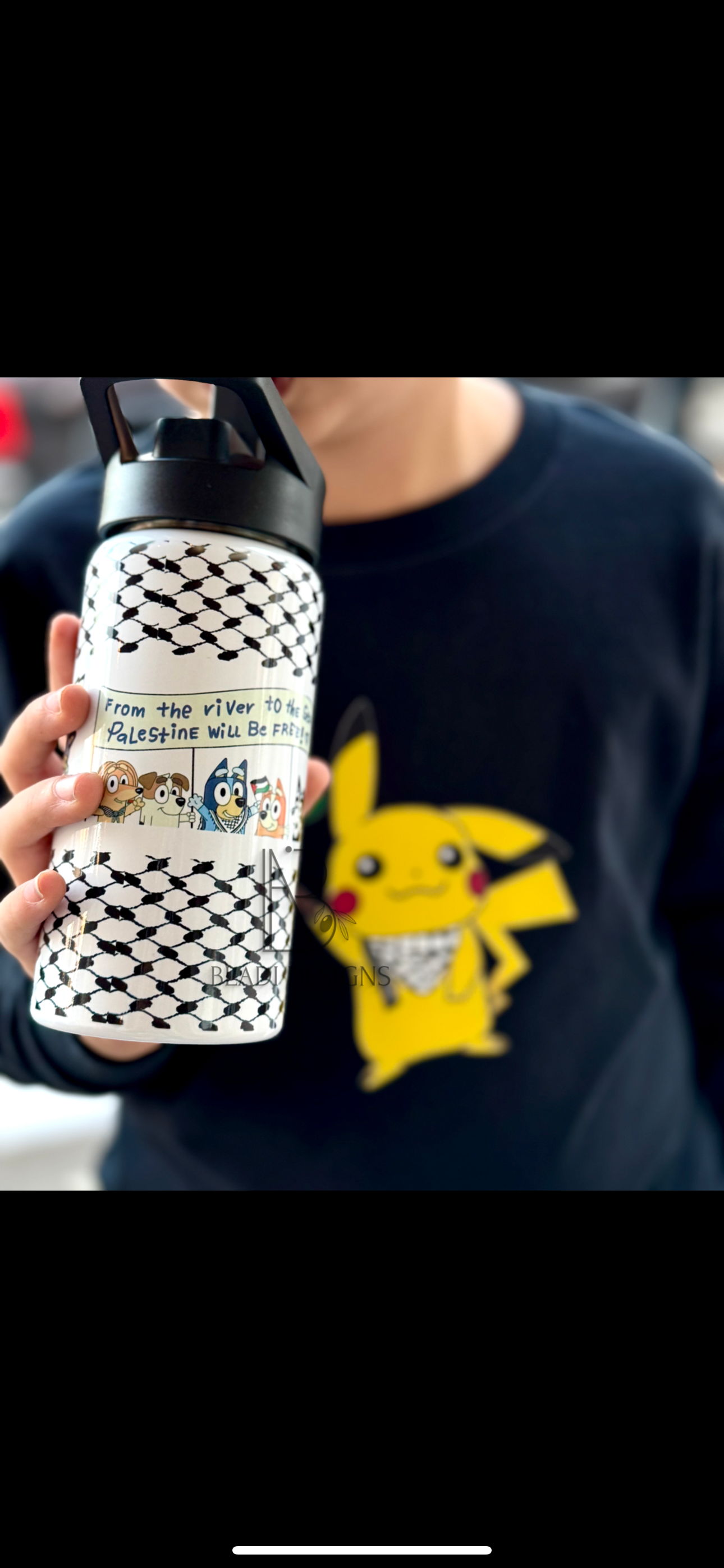 Bluey Free Palestine Kids Tumbler