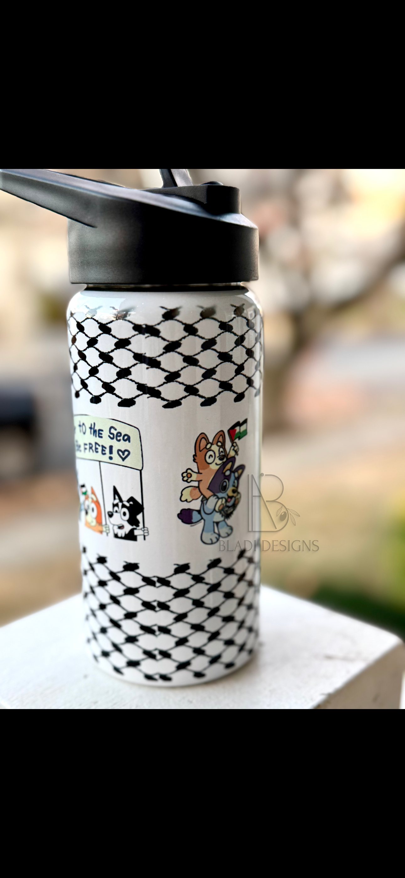 Bluey Free Palestine Kids Tumbler