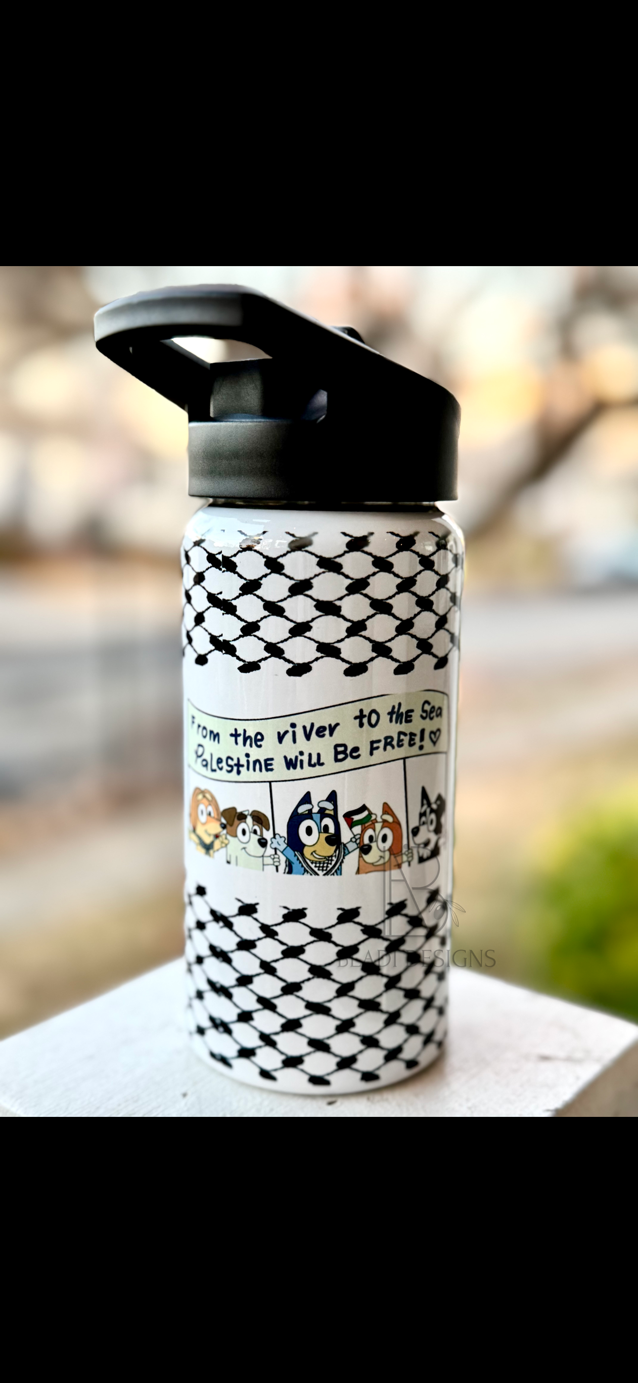 Bluey Free Palestine Kids Tumbler