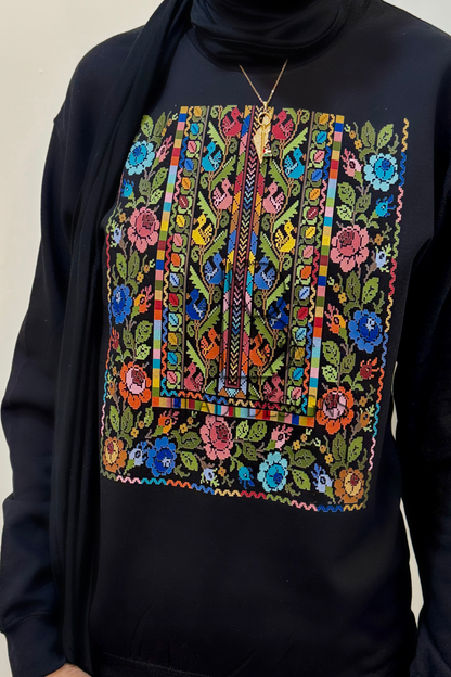 Sitti's Colorful Thob Tatreez Chest Hoodie