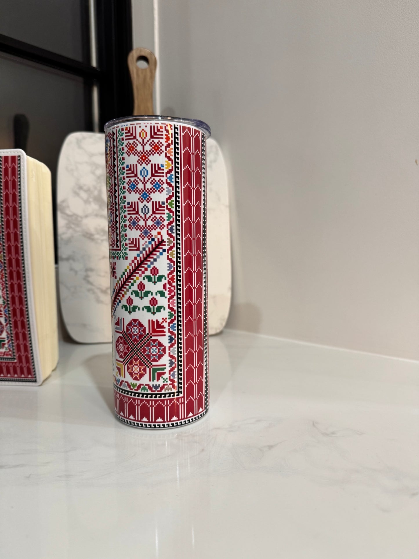 Sitti's Pink thob Tatreez Tumbler