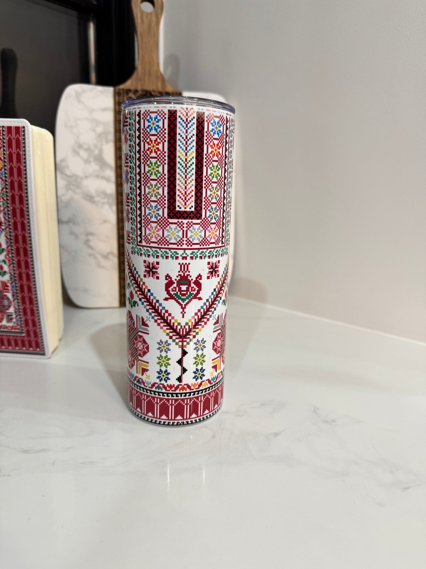 Sitti's Pink thob Tatreez Tumbler