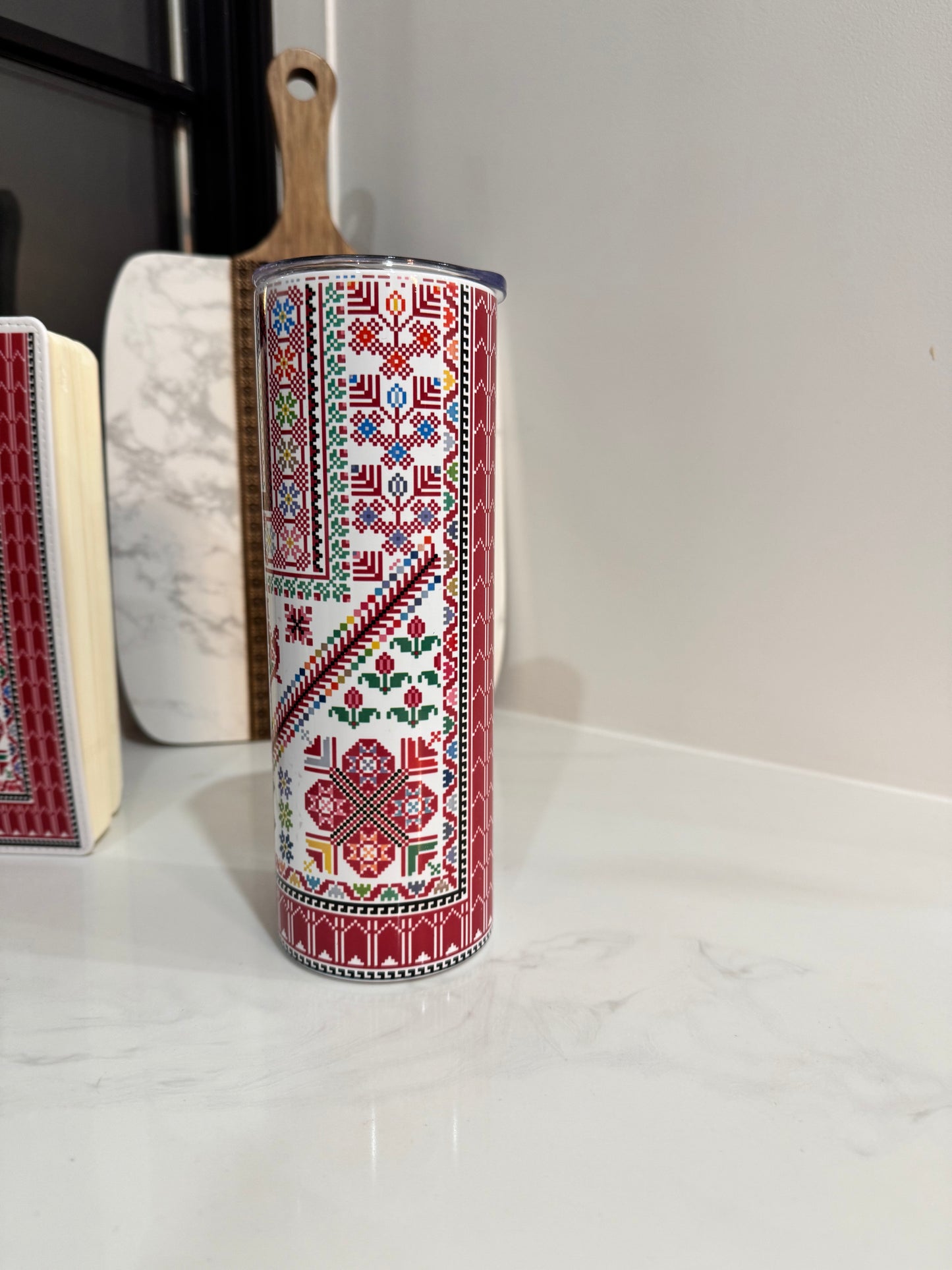 Sitti's Pink thob Tatreez Tumbler