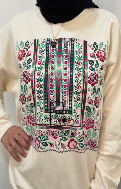 Sitti's Shades of Purple/Green Tatreez T-shirt