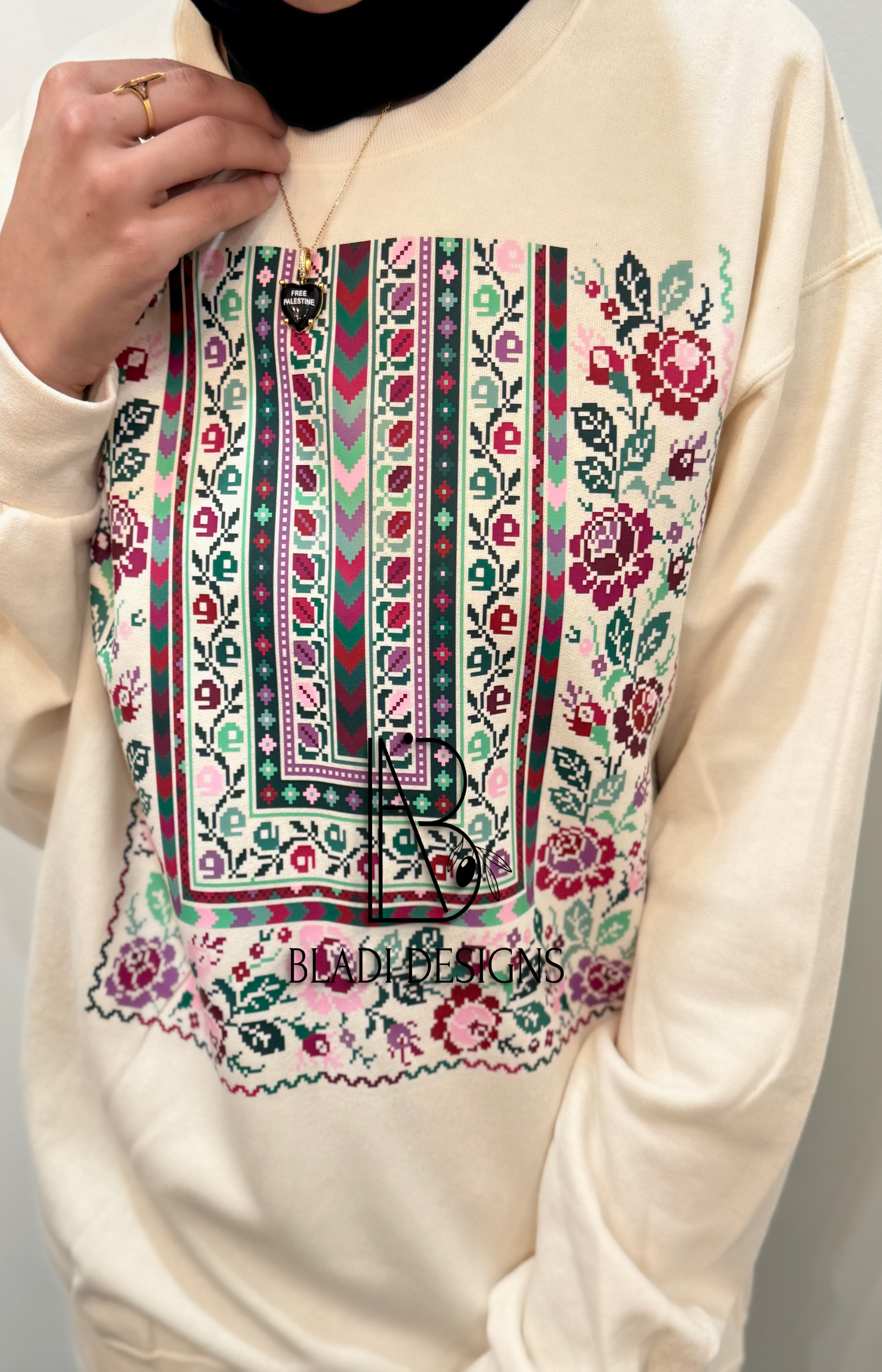 Sitti's Shades of Purple/Green Tatreez Hoodie