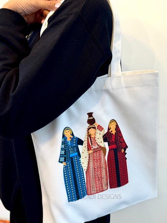 Zaghrouta Tote Bag ( Support Gazan Artist Ala Alwadiya)
