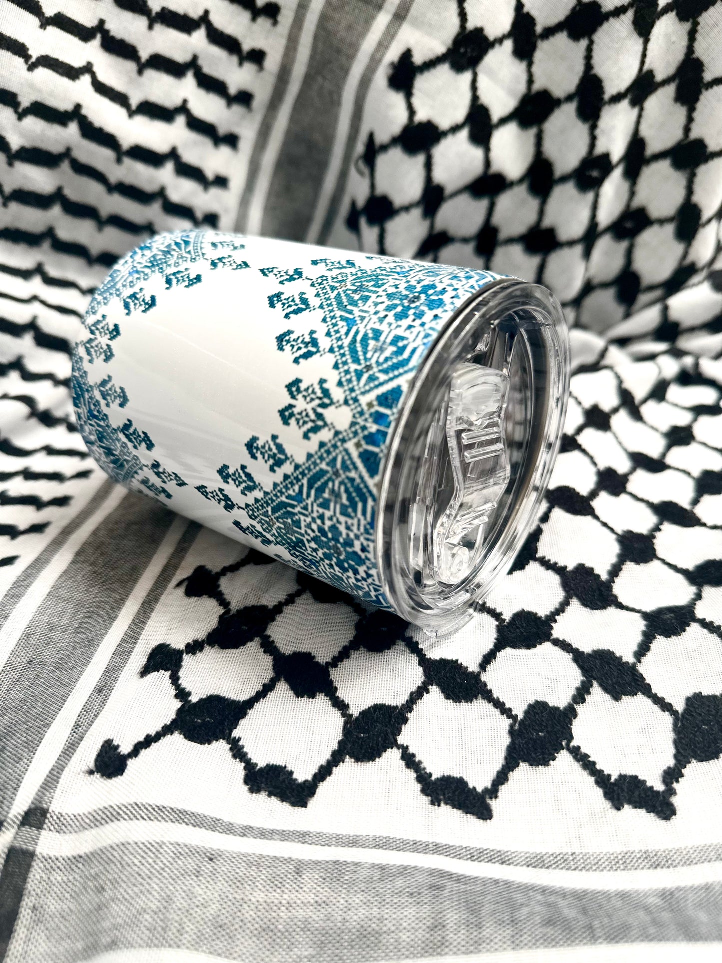 Palestine Tatreez Travel Tumbler