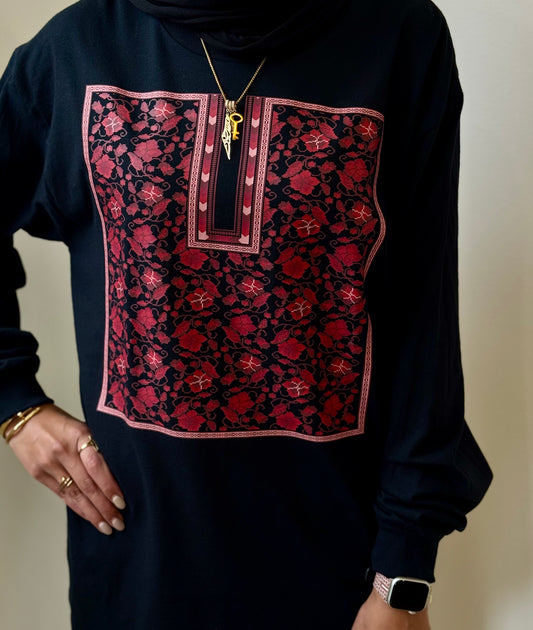 Sitti's Red Poppy Tatreez Qabba Hoodie
