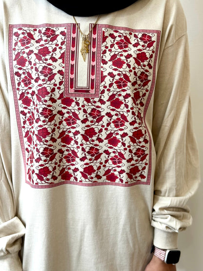 Sitti's Red Poppy Tatreez Qabba T-shirt