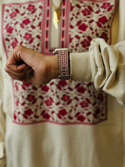 Sitti's Red Poppy Tatreez Qabba Watchband