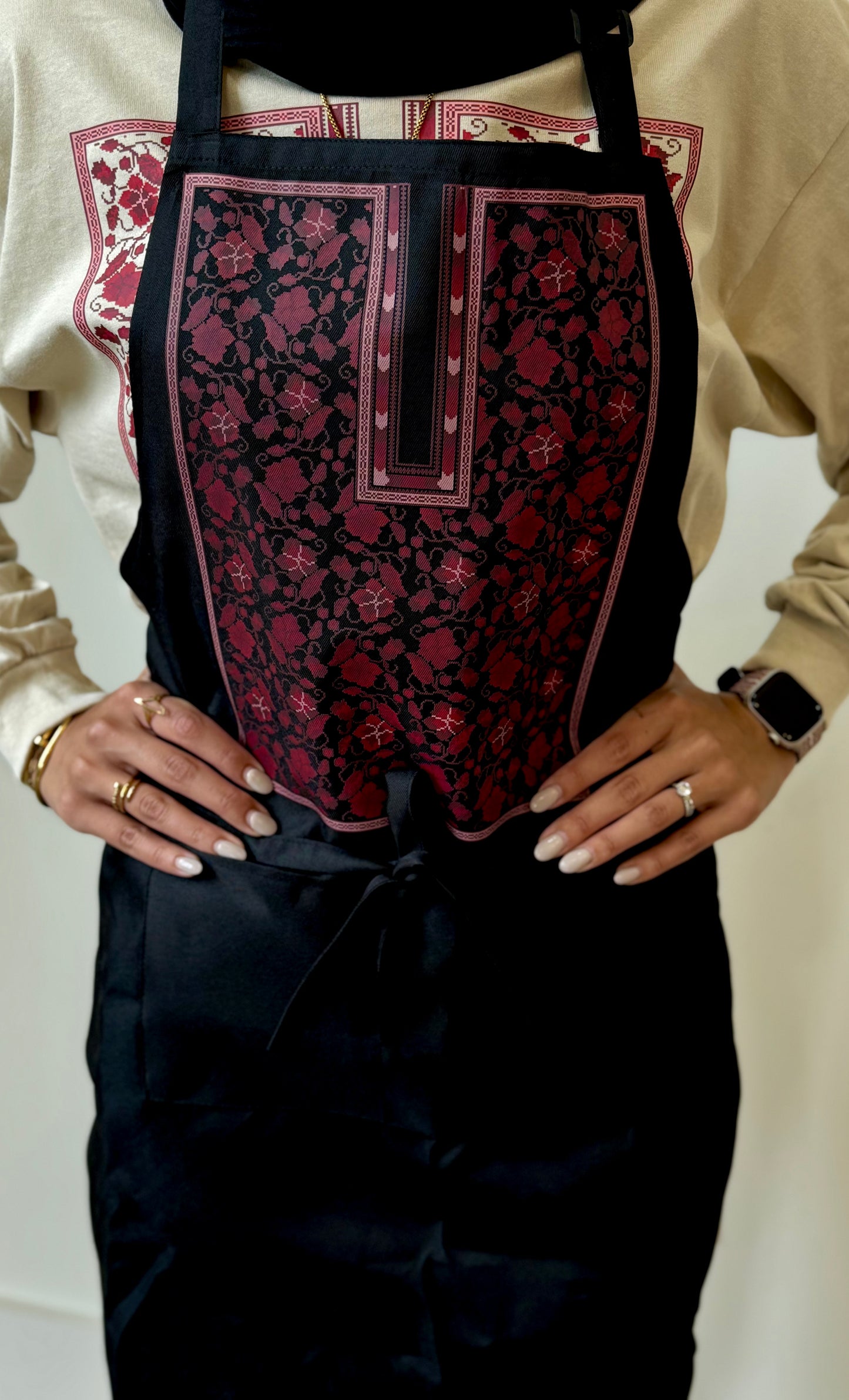 Sitti's Red Poppy Tatreez Qabba Apron