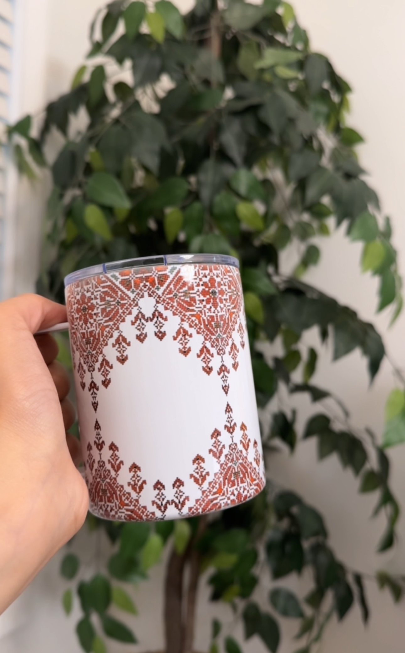 Palestine Tatreez Travel Tumbler