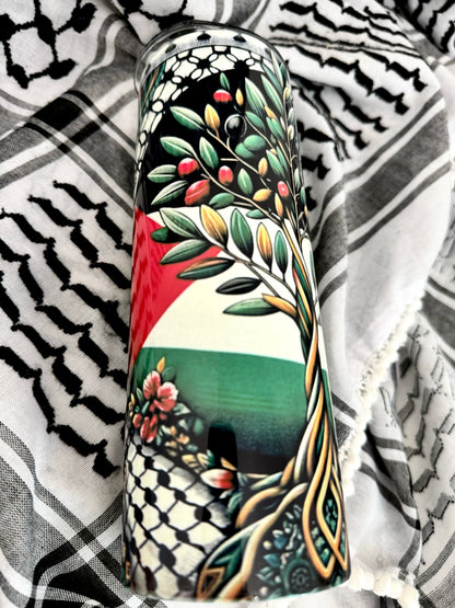 Palestine Olive Tree Kuffiyah Tumbler