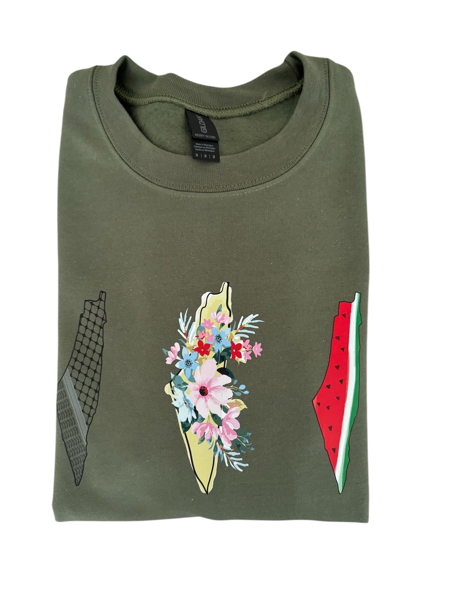3 Palestine Maps  Crewneck Sweatshirt