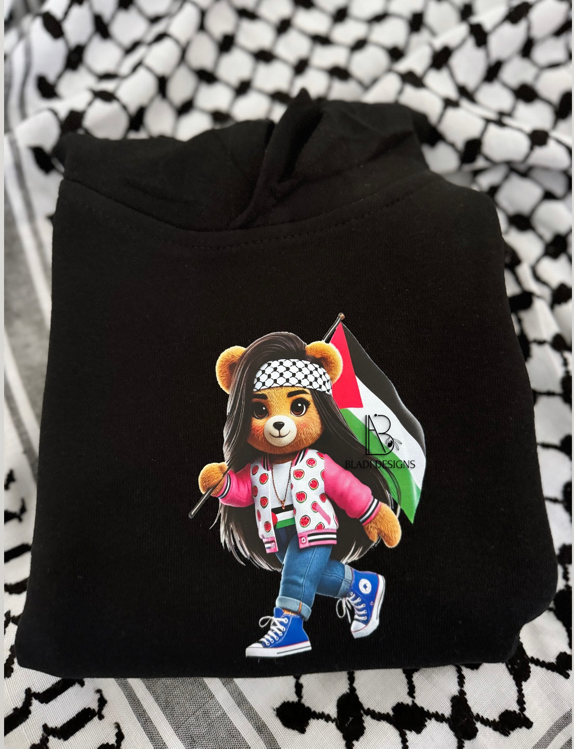 Palestine Girl Bear Crewneck Sweatshirt