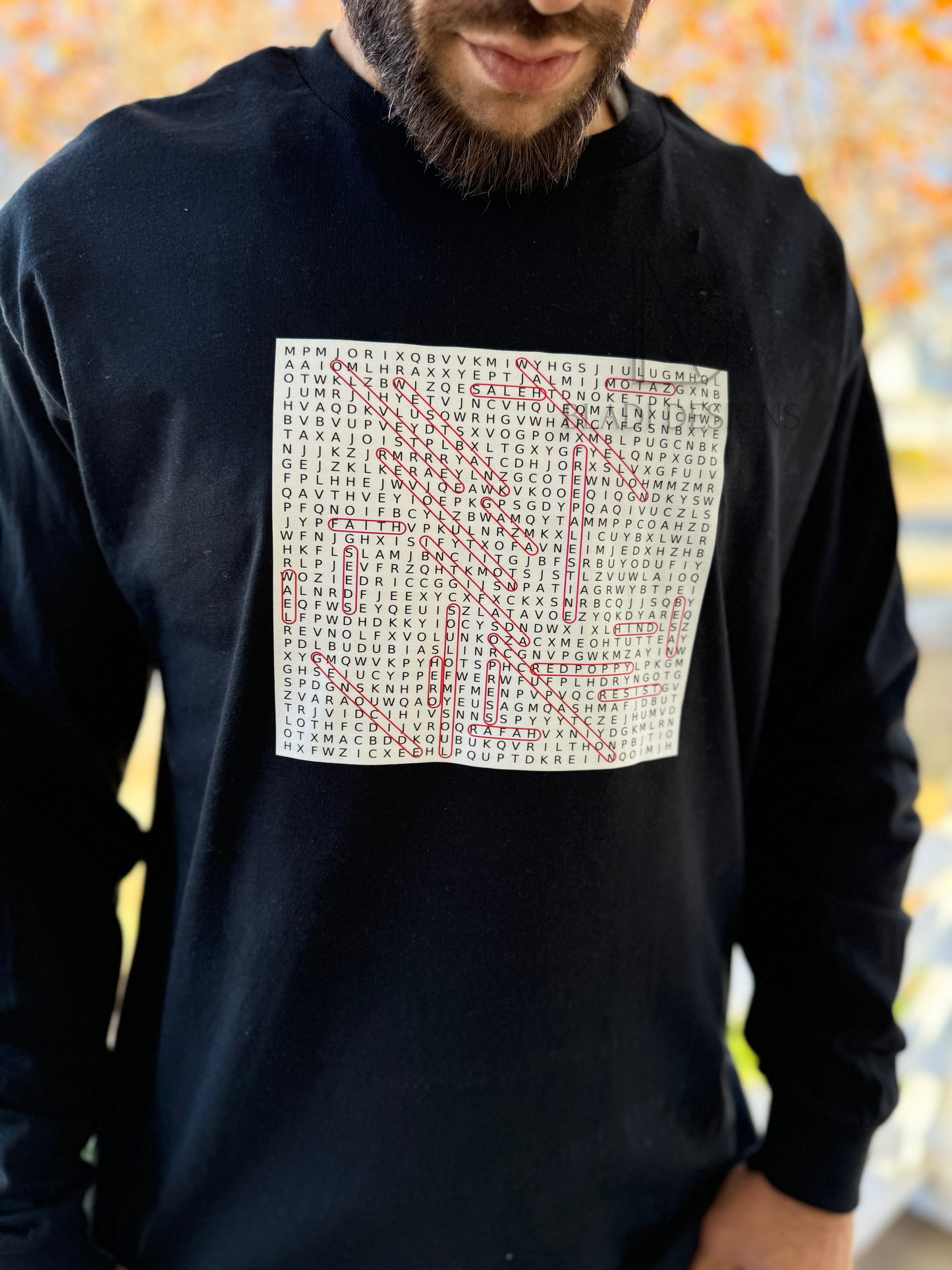 Palestine Word Search Crewneck Sweatshirt