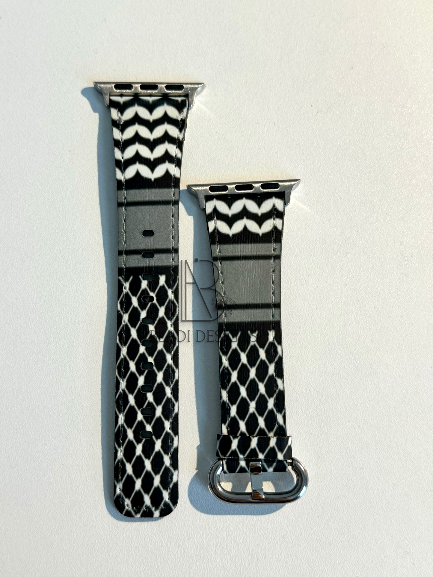 Black/Gray/White Kuffiyah Palestine Apple/ Samsung Watch Band