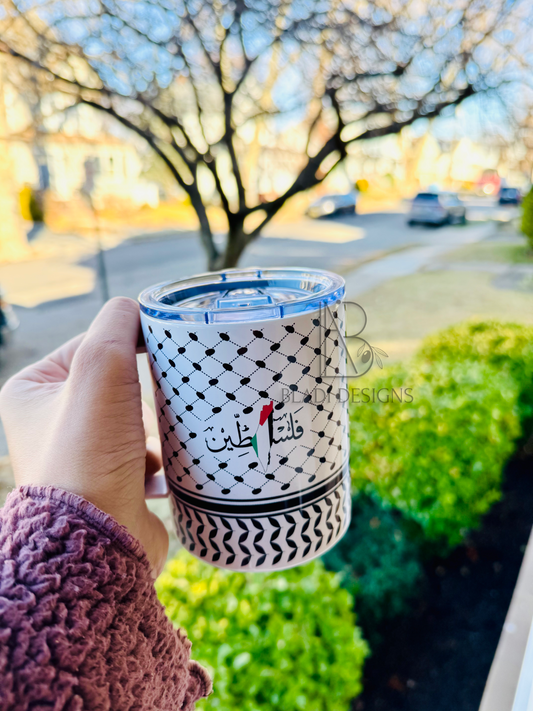 Palestine Kuffiyah Full Wrap Travel Tumbler