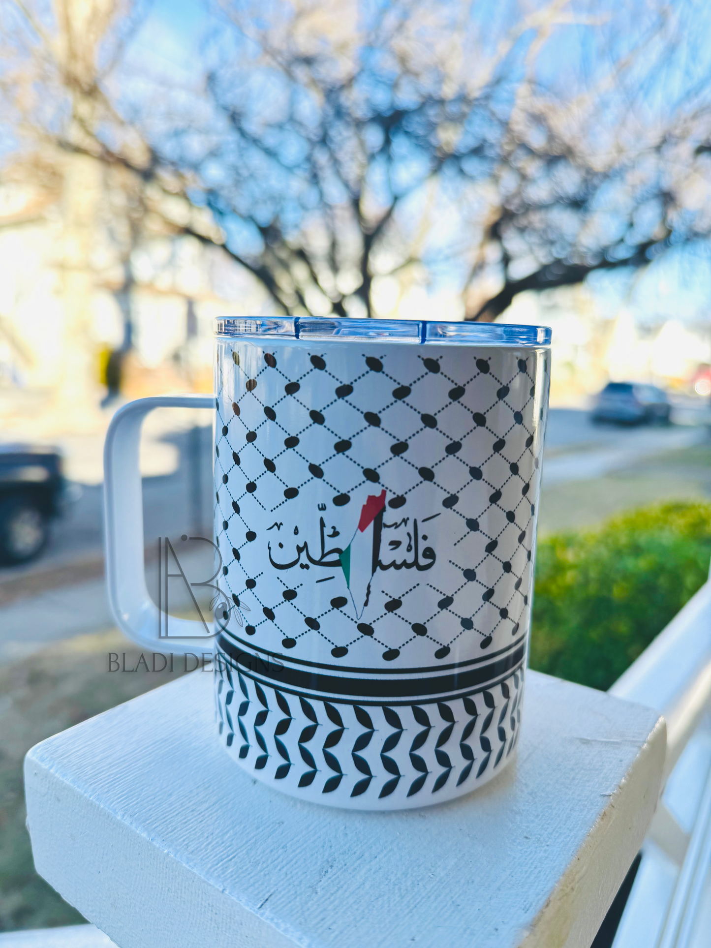 Palestine Kuffiyah Full Wrap Travel Tumbler