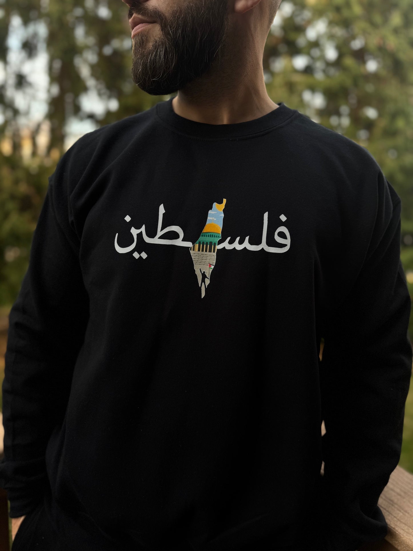 Falastine Quds map Crewneck Sweatshirt