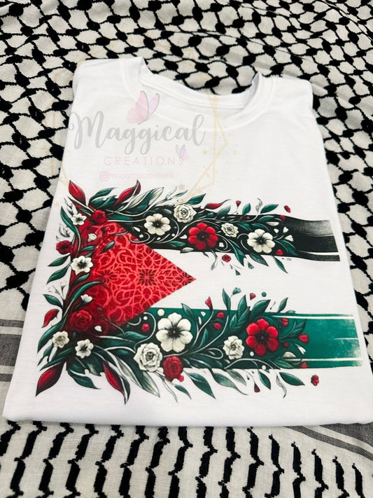 Floral Palestine Map Crewneck Sweatshirt